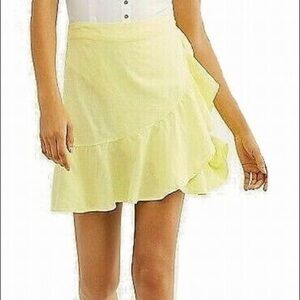 New Free People Linen Lemon  Mini Skirt Size 4